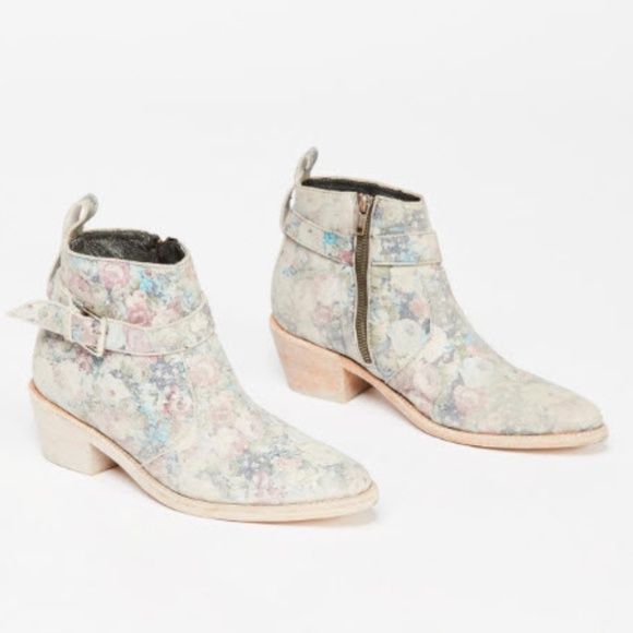 Free People Suede Caldera Western Floral Booties - Picture 2 of 7